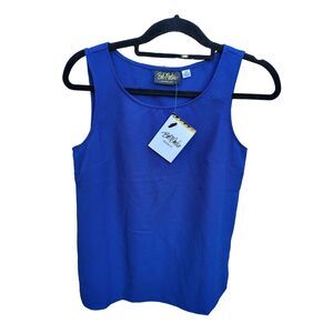 Bob Mackie Tank‎ Top XS Womens Sleeveless Crew Neck Blue Casual Top NWT